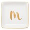 Monogrammed Letter M Ring Tray for Gifts, Personalized Jewelry Dish for Earrings, Necklaces, Bracelets (4x4 in)